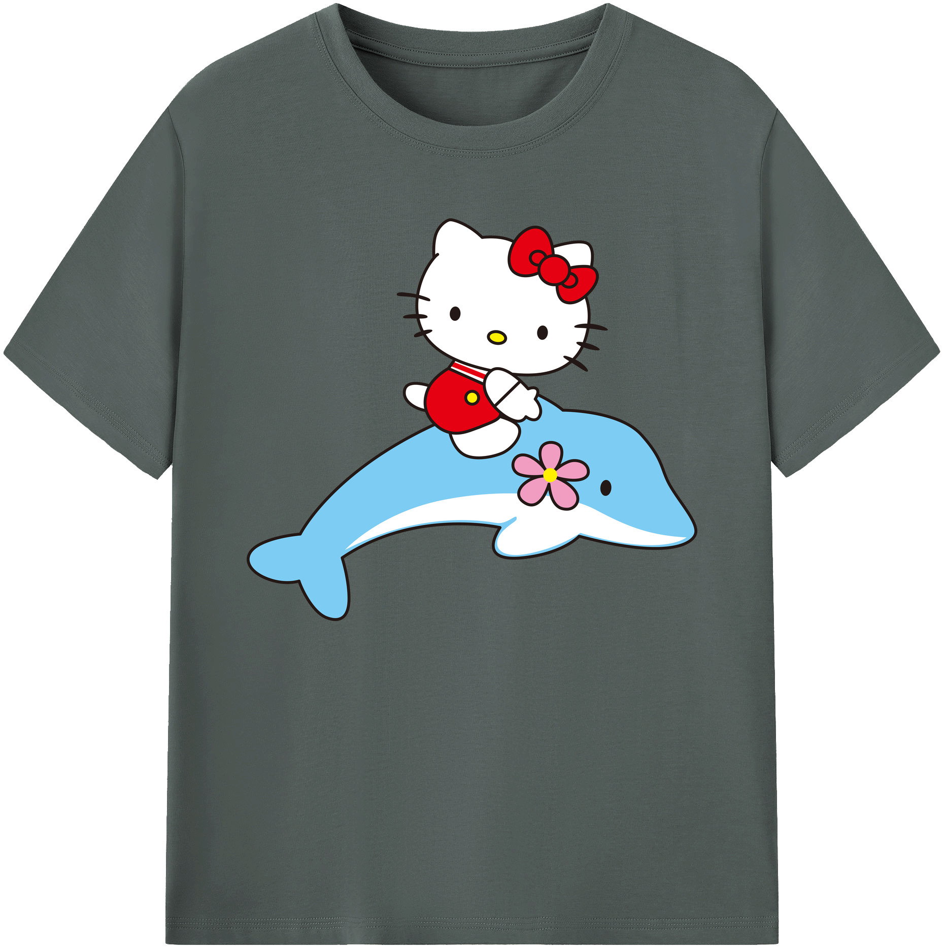 （画像用） Hello Kitty ハローキティ 綿100％ メンズ半袖Tシャツ｜肌触りやわらか＆通気性